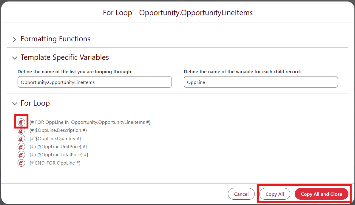 Copying Fields into a FOR Loop